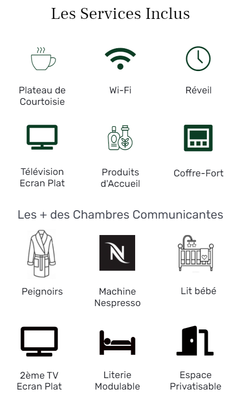 Services Logo chambres communicantes - Hôtel star Champs-Elysées